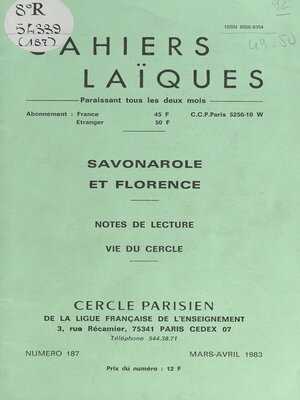 cover image of Savonarole et Florence